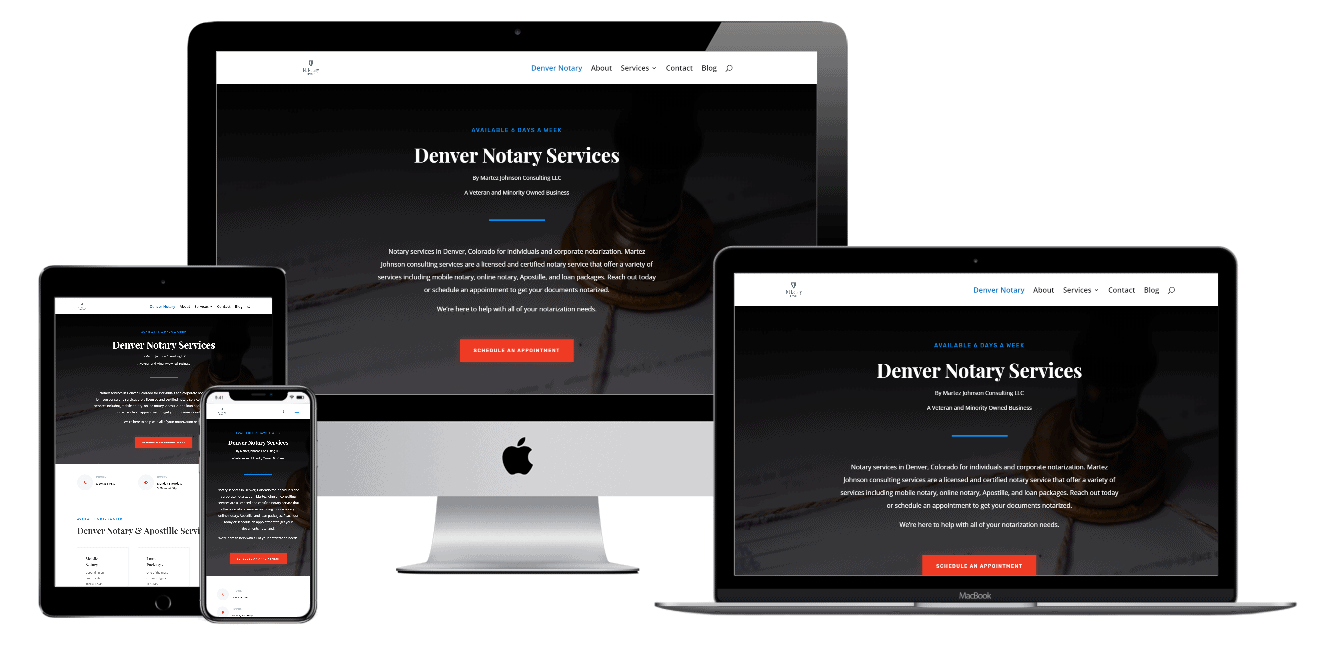 MJ Notary Denver Web Design Services