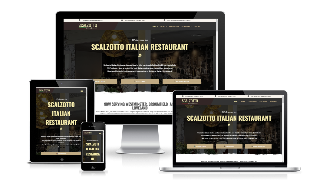 Scalzotto Italian Restaurant Website Design Denver Colorado
