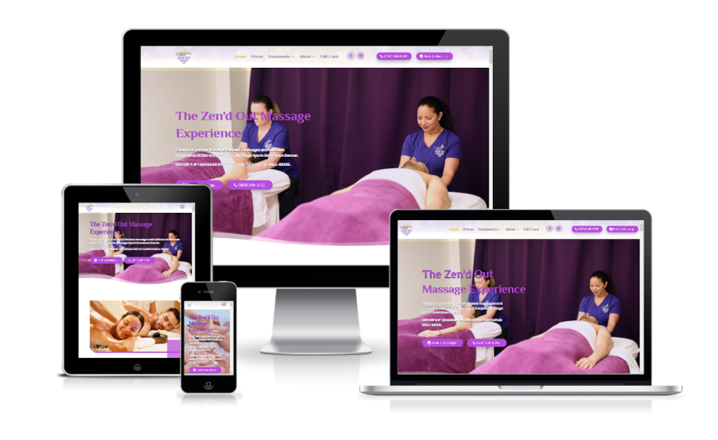 Zen'd Out Massage Spa Massage Website Design